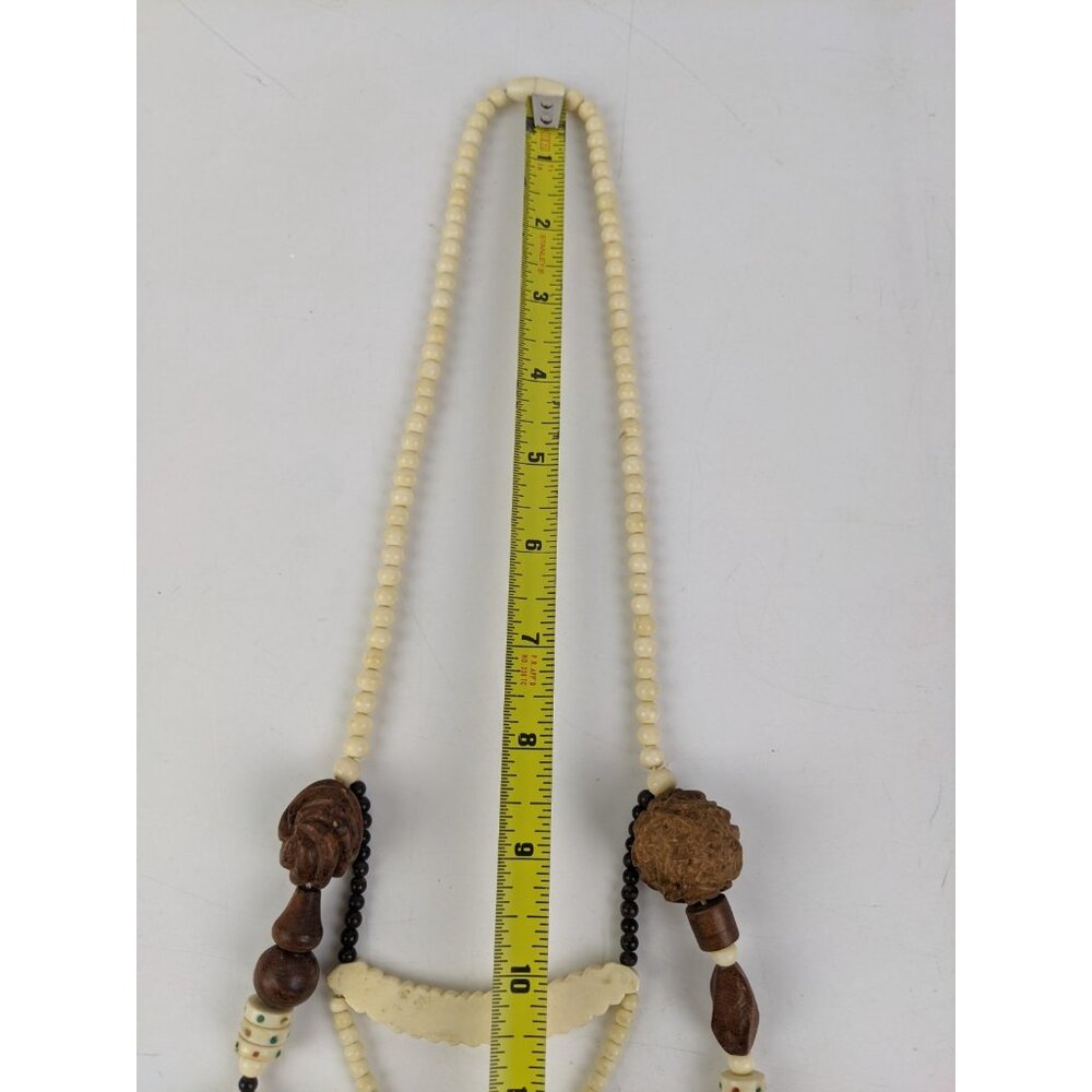 Vintage Burl Wood Seeds Lacquerware Natural Bohemian Boho Necklace Hippie - Picture 9 of 9